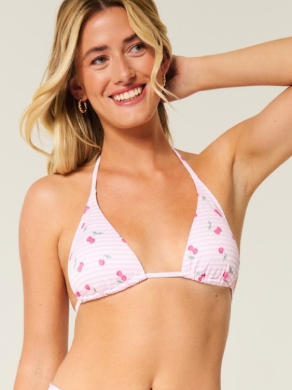Hollister Cherry Triangle Bikini Top XL